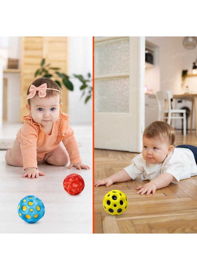 زيست فور تويز كرة القمر المجنونة من Zest 4 Toys للأطفال مع كرة مطاطية ناعمة لتخفيف التوتر - عبوة من 3 قطع (لون عشوائي)  - Image 2