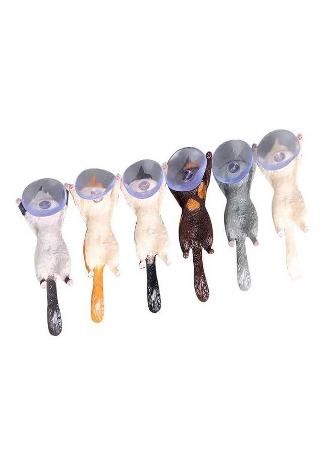 DOYIFUN 6pcs Different Cute Cat Phone Stand,Cats Smart Phone Sucker Holder,Cute Resin Cell Phone Holder, Cat Sucker Tablet Office Decor Home Ornament Gift - Image 3