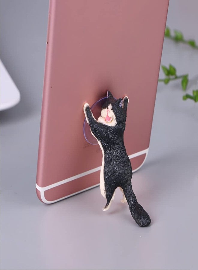 DOYIFUN 6pcs Different Cute Cat Phone Stand,Cats Smart Phone Sucker Holder,Cute Resin Cell Phone Holder, Cat Sucker Tablet Office Decor Home Ornament Gift - Image 4