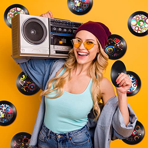 Qunclay 12 Pieces Blank Vinyl Records 7 Inch Black Vinyl Fake Albums Record for Room Wall Aesthetic Decoration Independent Aesthetics Room Decor DIY Projects - Image 3