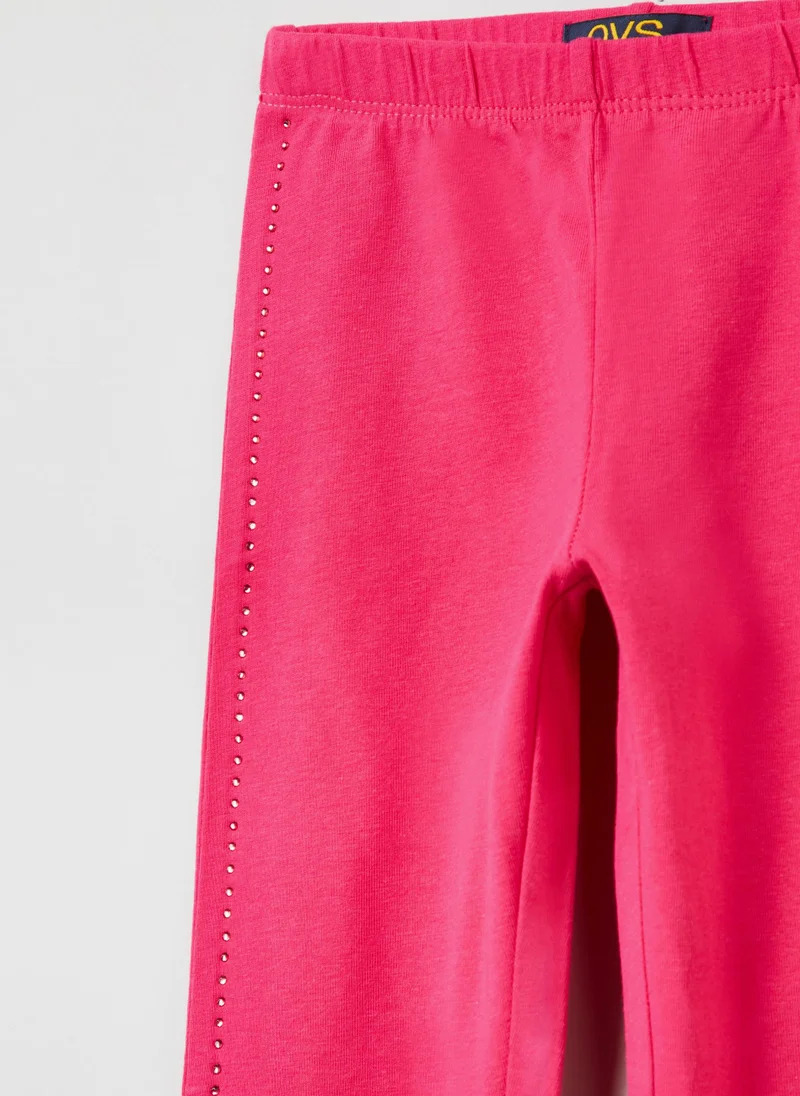Ovs OVS Stretch Cotton Leggings With Diamantés