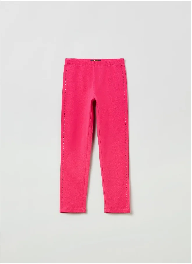 Ovs OVS Stretch Cotton Leggings With Diamantés