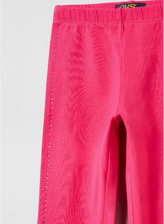 او في اس OVS Stretch Cotton Leggings With Diamantés
