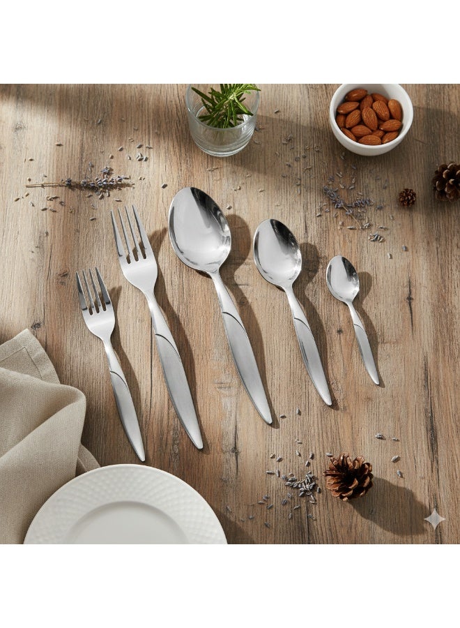 كازا روزا طقم أدوات مائدة من الستانلس ستيل المقاوم للصدأ مكون من 60 قطعة فضي - Image 1
