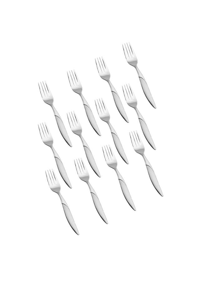 كازا روزا طقم أدوات مائدة من الستانلس ستيل المقاوم للصدأ مكون من 60 قطعة فضي - Image 4