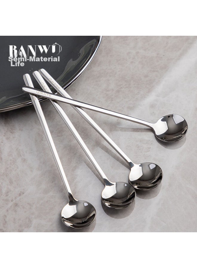 Semi-material life Banwu Shenghuo 304 Stainless Steel Mixing Spoon, Coffee Spoon, Small Soup Spoon, Dessert Spoon, Ice Cream Spoon, Seasoning Spoon, Small Salt Spoon  - Image 1
