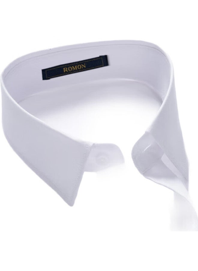 ROMON Men'S Non-Iron Wrinkle-Resistant Long Sleeve Shirt With Modal Casual Business Workwear Formal Dress Shirt - Image 3