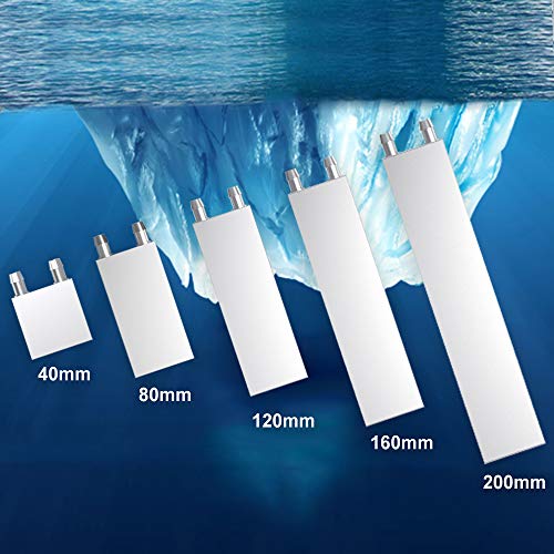 DIYhz Aluminum Water Cooling Block, Liquid Water Cooler Heat Sink System for PC Computer CPU Graphics Radiator Heatsink Endothermic Head Silver(40mm x 120mm x 12mm) - Image 5