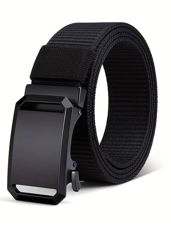 Generic Men's Braided Belt - Smooth Automatic Buckle, Lightweight Nylon Braided Belt, Adjustable and Durable, Adjustable Trim  - Image 1