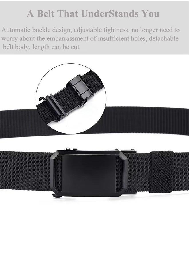 Generic Men's Braided Belt - Smooth Automatic Buckle, Lightweight Nylon Braided Belt, Adjustable and Durable, Adjustable Trim  - Image 2