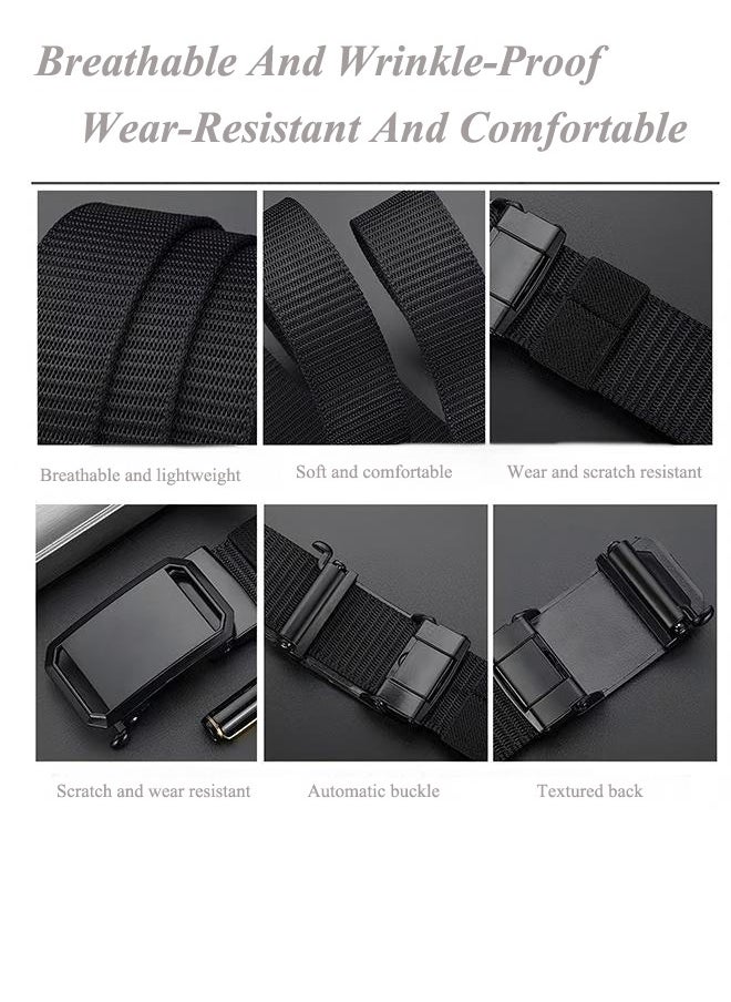 Generic Men's Braided Belt - Smooth Automatic Buckle, Lightweight Nylon Braided Belt, Adjustable and Durable, Adjustable Trim  - Image 4