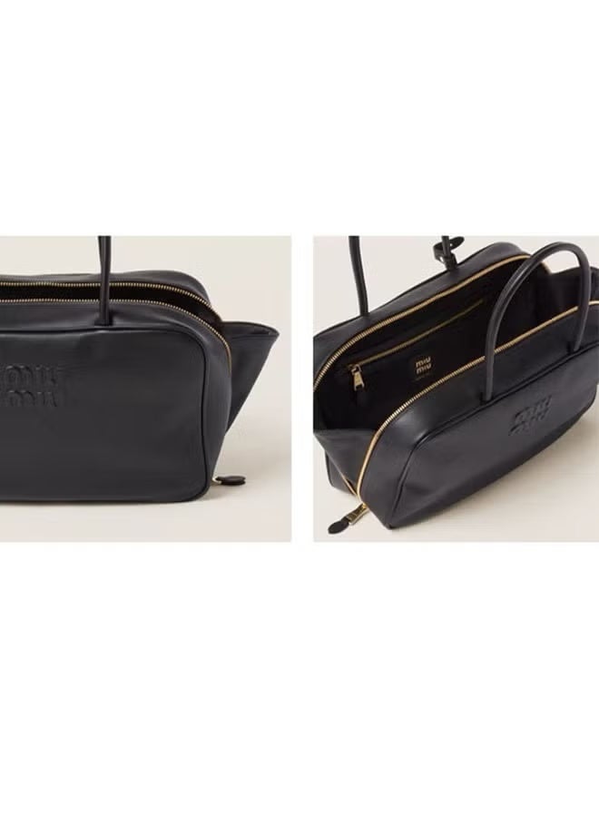 MIU Women's Beau Leather Tote Shoulder Bag Black  - Image 3