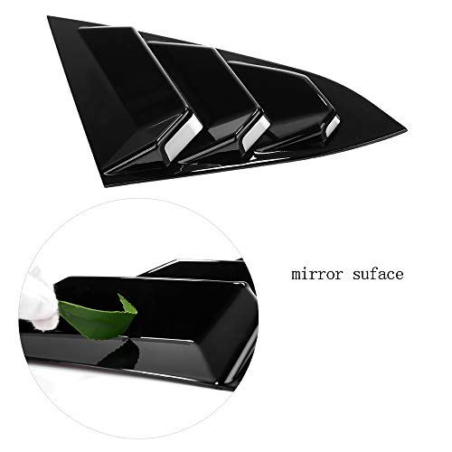 Thenice for 10th Gen Civic Rear Side Window Louvers Racing Style Triangular Window Glass Blinds Compatible with Honda Civic Sedan 2021 2020 2019 2018 2017 2016 -Piano Black - Image 4