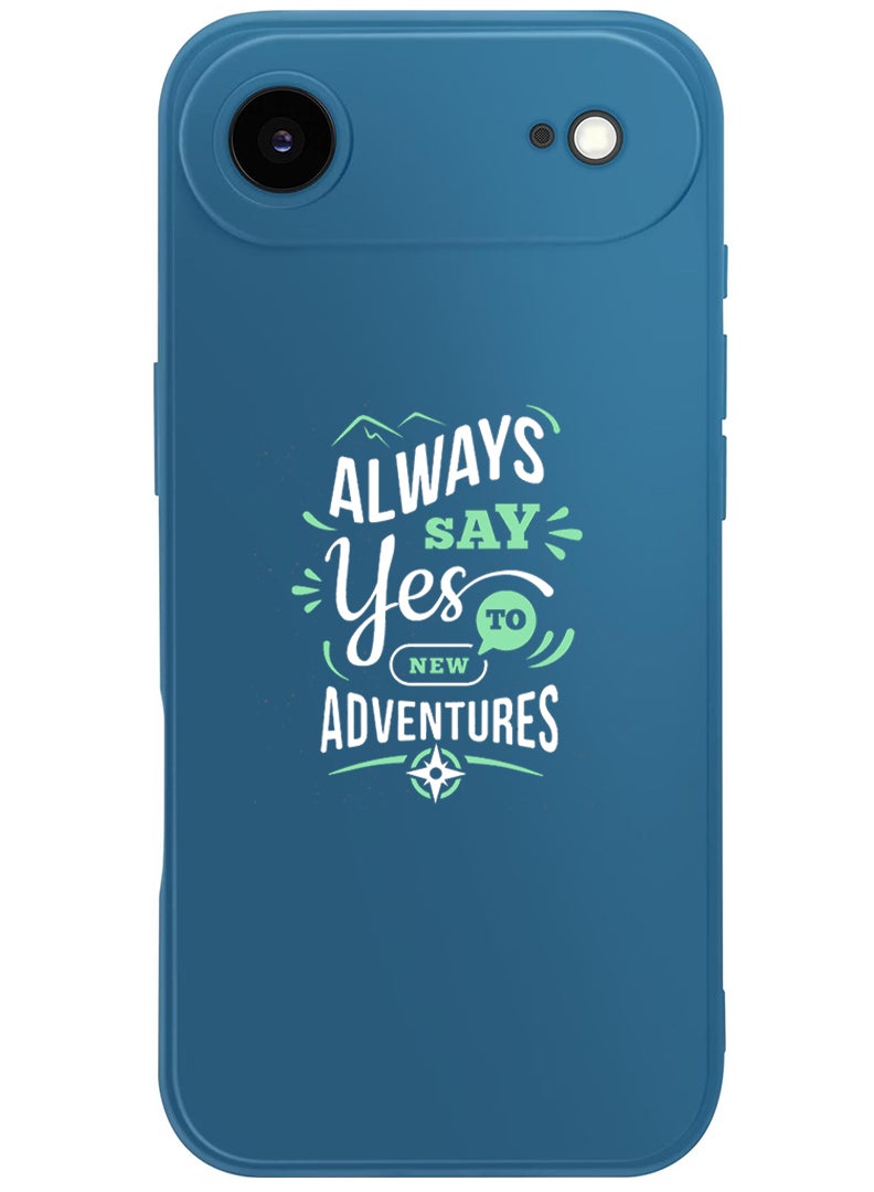 Theodor Protective Slim Fit Case Liquid Silicone Cover with Full Body Protection Anti-Scratch Shockproof Case For Apple iPhone 17 Air (Blue) always say yes to - White - Image 1