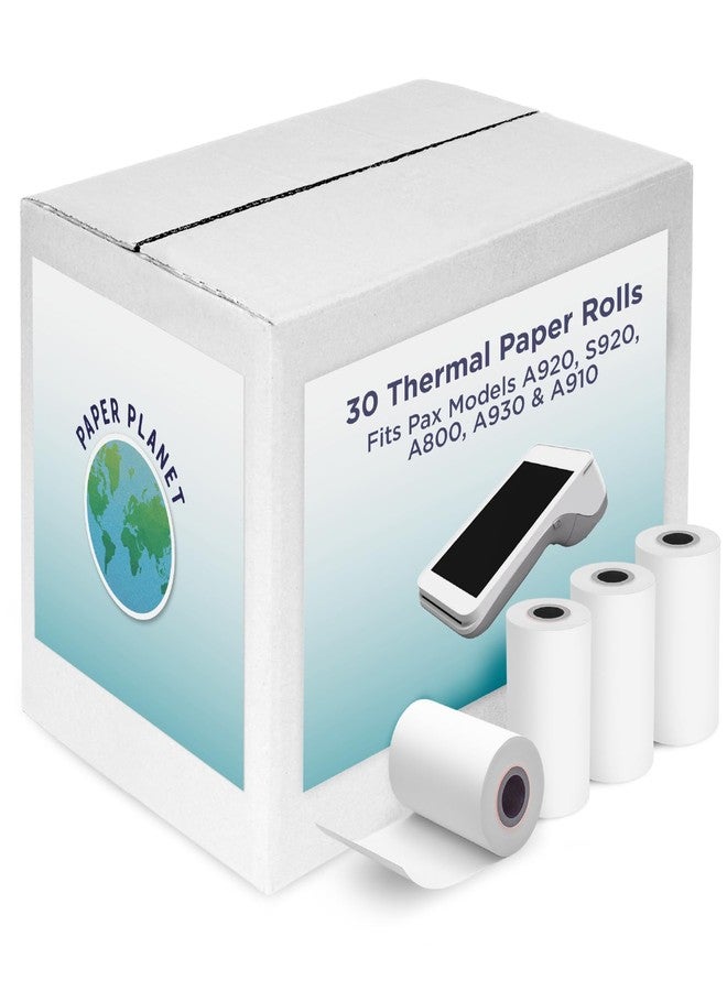ورق إيصالات حراري لطابعات Pax Terminal من Paper Planet | 30 لفة | متوافق مع A920 وS920 وA800 وA930 وA910 - Image 1