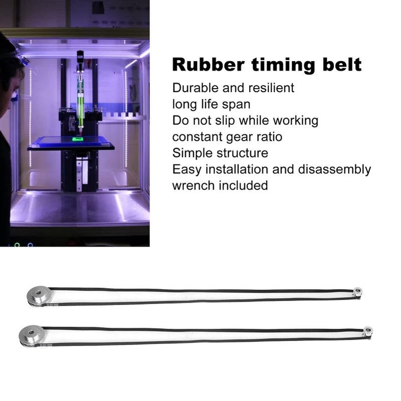 2Pcs 3D Printer Timing Pulley Set 60 and 20 Teeth Aluminium Alloy with Belt 8mm Bore - Image 4