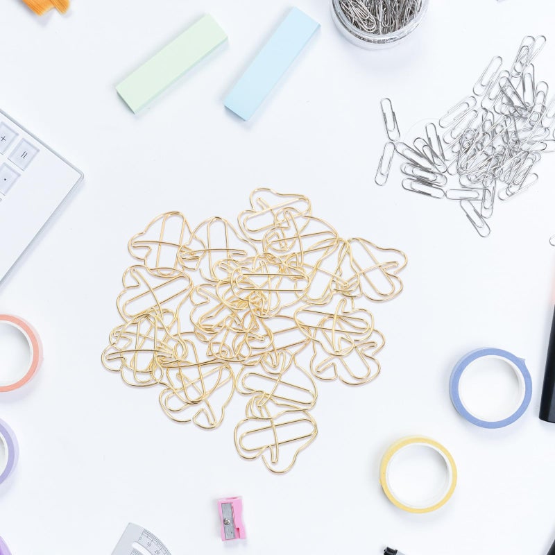 Gold Mushroom Shaped Paper Clips 20pcs Decorative File Clips for Organizing Documents Office Desk Supplies - Image 5