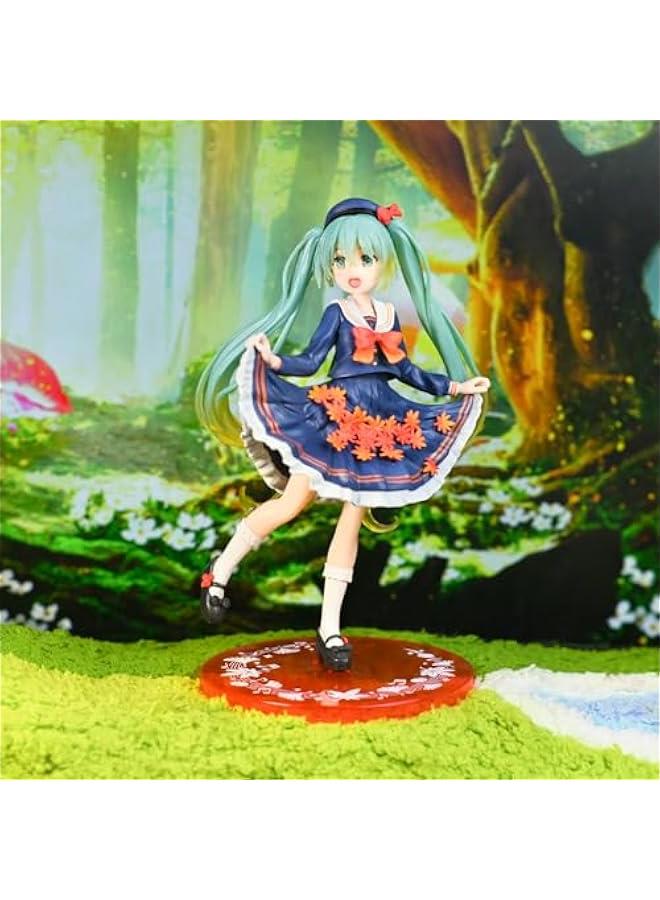Miku Figure Anime Girl Figure Autumn Dress Maple Leaves PVC Toy Doll Action Figures Desktop Ornaments Decoration  - Image 2