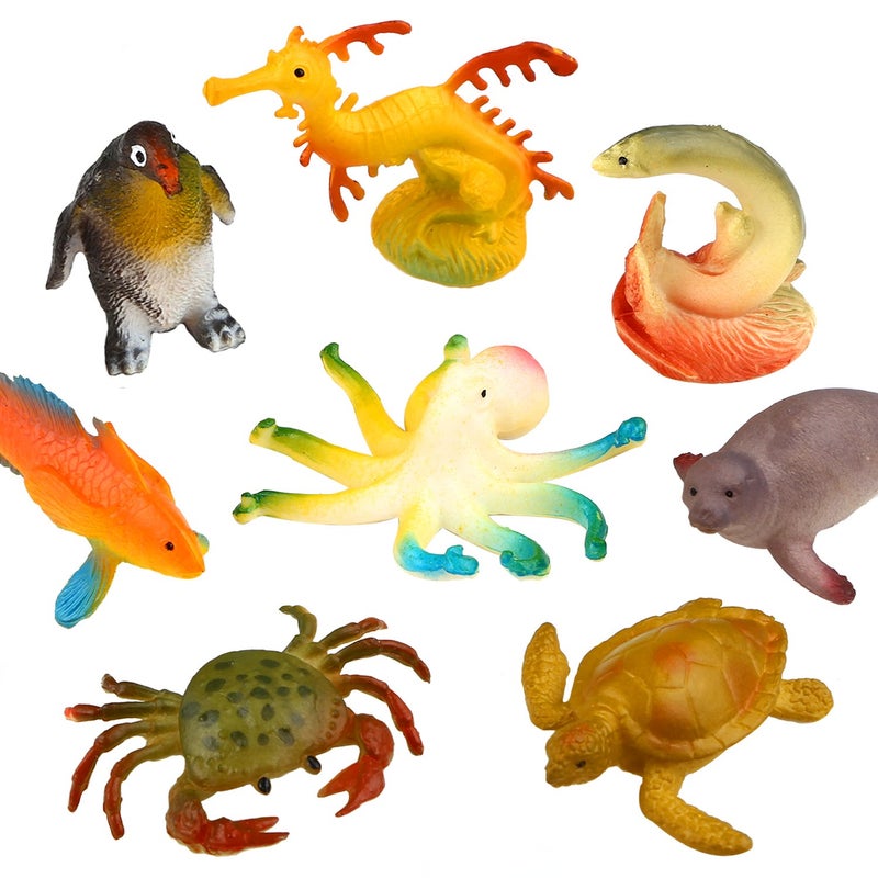 Funcorn Toys لعبة حيوانات المحيط من فنكورون، مجموعة مكونة من 52 قطعة من ألعاب الحيوانات البلاستيكية الصغيرة المتنوعة، لعبة حقيقية تحت الماء للأطفال، مناسبة للتعليم، حفلات الكعك، هدايا عيد الحب. - Image 4