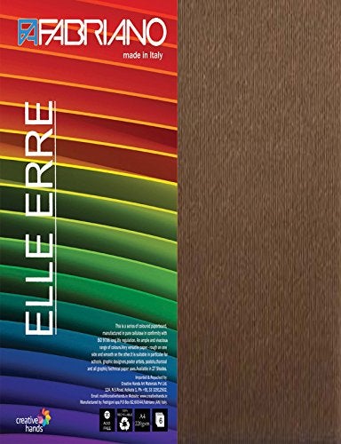 Fabriano Elle Erre Coloured Craft Sheet MARRONE,Size A4, 220 GSM, (Pack of 18 Sheets)| Ideal for schools, graphic designers, poster artists with pastel, charcoal, calligraphy, pen & ink. - Image 1