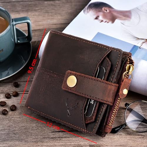 REDHORNS Genuine Leather Wallet for Men | RFID Protected Mens Wallet with 9 Credit/Debit Card Slots | Slim Napa Leather Purse for Men (Chocolate Brown) - Image 4