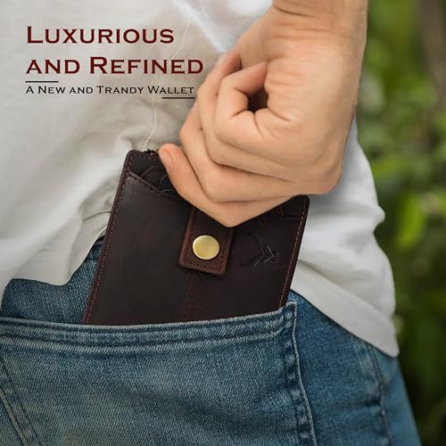 REDHORNS Genuine Leather Wallet for Men | RFID Protected Mens Wallet with 9 Credit/Debit Card Slots | Slim Napa Leather Purse for Men (Chocolate Brown) - Image 5