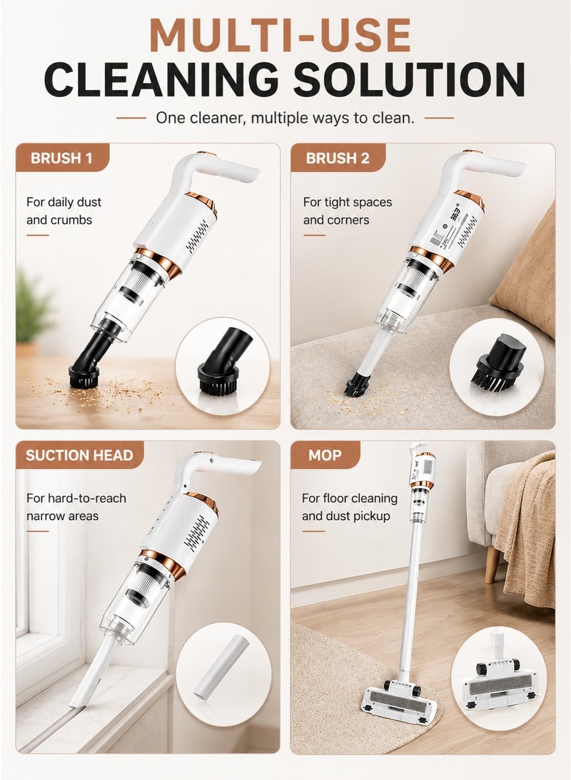 UV Enterprises 120W Handheld Vacuum Cleaner, 2-in-1 Cordless Wireless Vacuum Cleaner, Portable Stick Vacuum with Powerful Suction for Pet Hair, Hard Floors, Carpets, Home, Office & Car Cleaning - Image 2