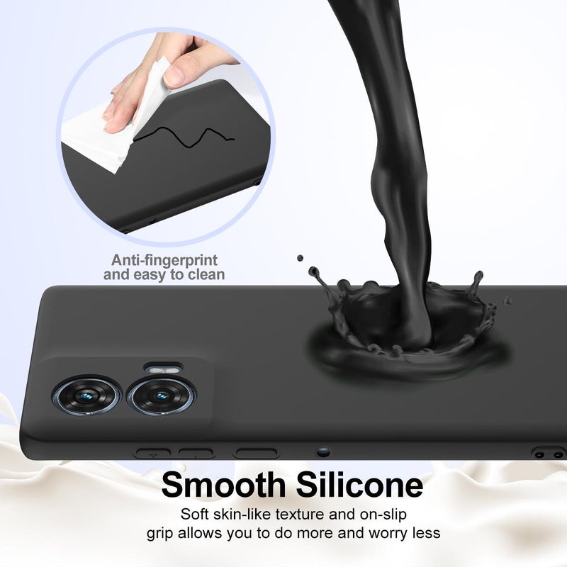 HuHa Case Cover For Motorola Edge 50 Fusion Shockproof Silicone Magsafe Phone Case(Black) - Image 5