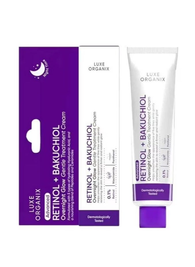 LUXE ORGANIX Retinol+ Bakuchiol Overnight Glow Gentle Treatment Cream 30g 