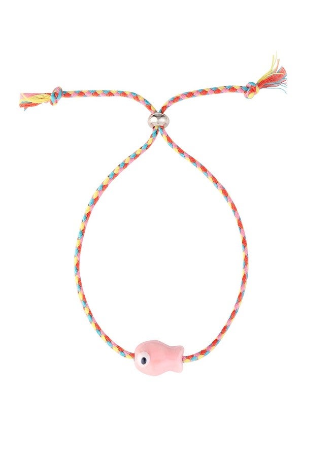 Dhdfisd Fish Bracelet Anklet Hawaiian Summer Beach Beachy Surfer Adjustable Bracelet for Women Men(PINK032) - Image 1