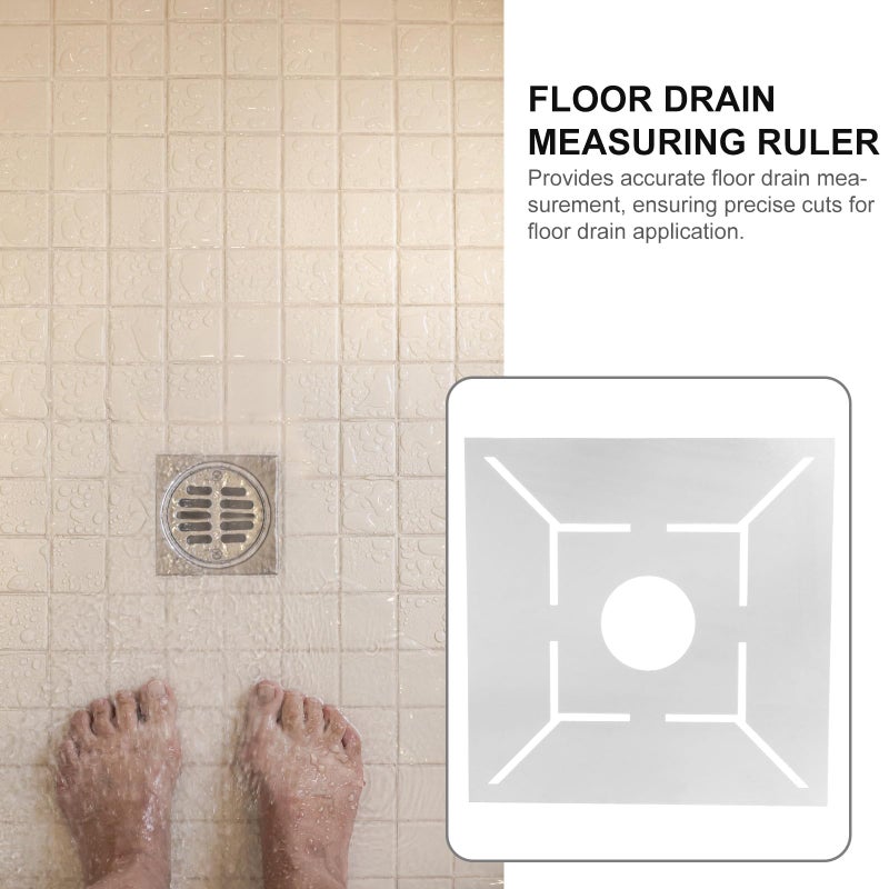 Stainless Steel Floor Drain Ruler For Precise Bathroom Tile Measurement And Cutting Tool - Image 5