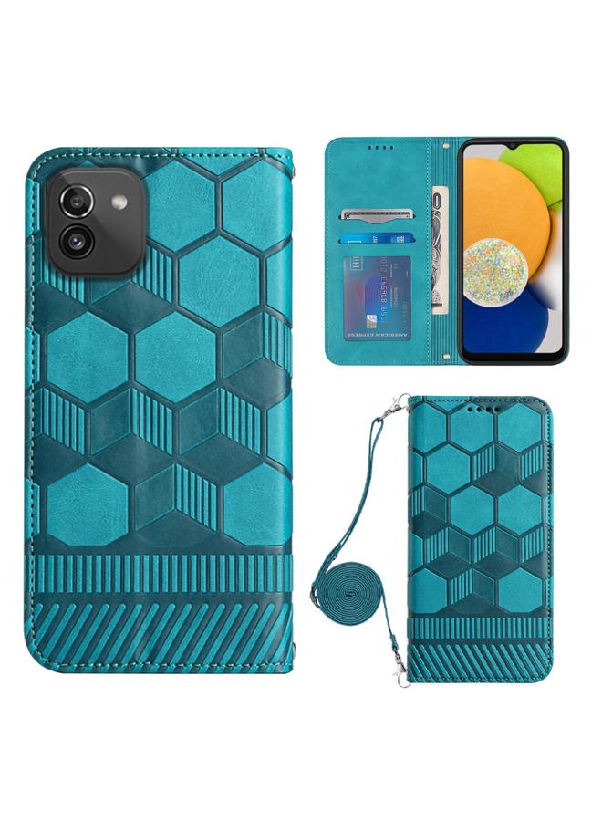 S-TOP Case For Samsung Galaxy A03 166mm Crossbody Football Texture Magnetic PU Phone Case - Image 1