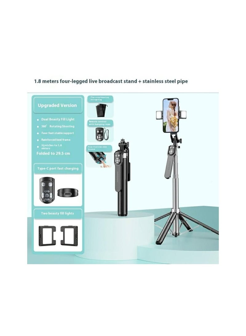 HMC Phone Selfie Stick with Bluetooth Remote, Extendable Tripod Stand, Dual Fill Lights for TikTok, Vlogging & Video Recording - Image 4