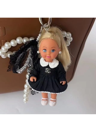 Pearl Girl Black Dress Doll Pendant