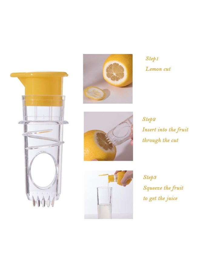 Harse 2Pcs Lemon Mini Squeezer, Screw-Top Lemon Squeezer Manual Juice Extractor with Built-In Filter Orange Citrus Press, Squeeze Lime for Cocktails, Drinks - Image 3