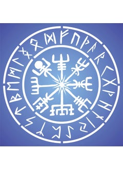 Usnyabni Viking Compass Stencil, 10 x 10 inch (M) - Vegvisir Runic Nordic Compass Design Stencils for Painting Template Symbol of Protection and Guidance  - Image 5
