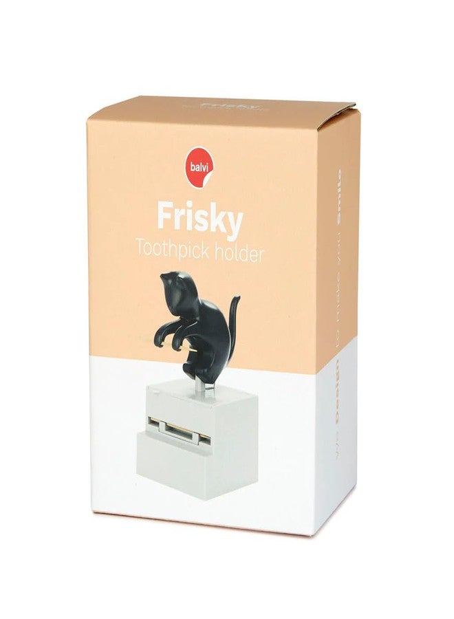 Balvi Frisky Black Chopstick Dispenser Curious Cat Shape Plastic - Image 4