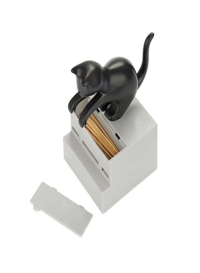 Balvi Frisky Black Chopstick Dispenser Curious Cat Shape Plastic - Image 5