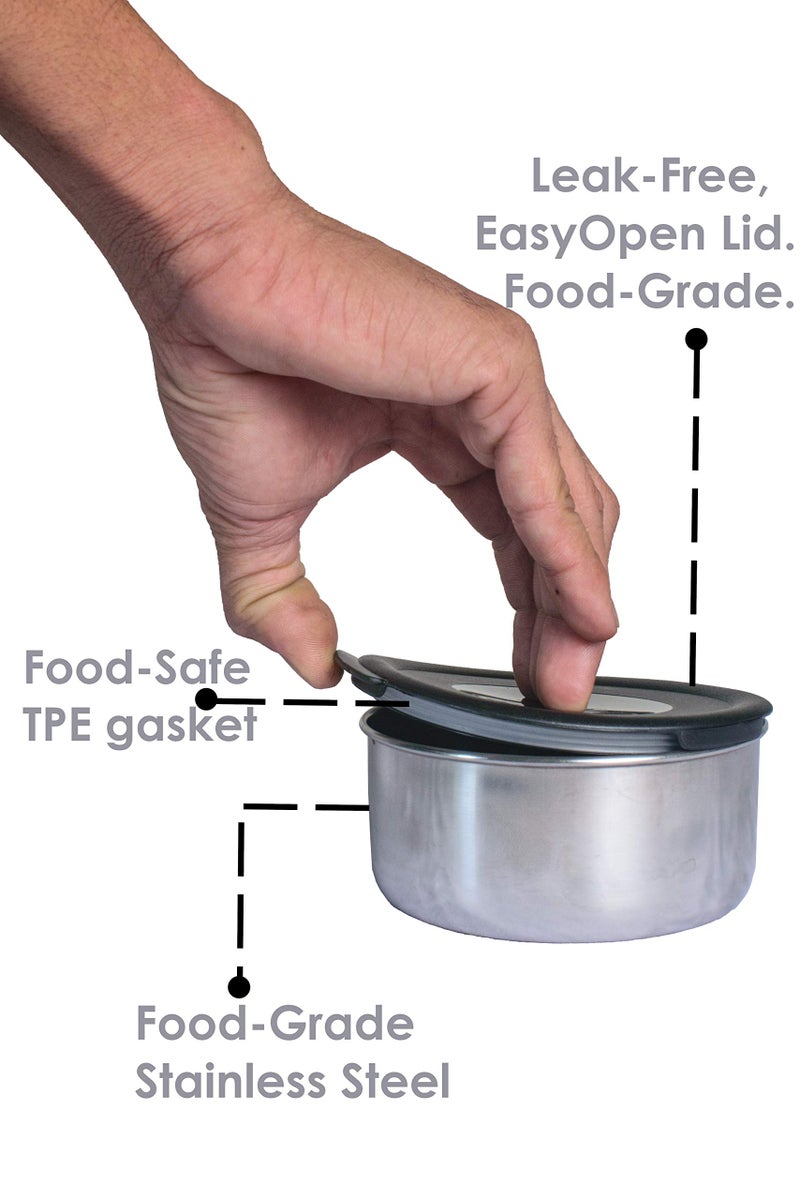 Ecoline V3 Stainless Steel Lunch Box Capacity 1100 ml(2 containers 400ml, 1 Container 300ml) Blue - Image 5