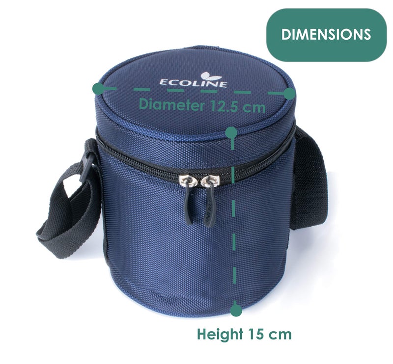 Ecoline V3 Stainless Steel Lunch Box Capacity 1100 ml(2 containers 400ml, 1 Container 300ml) Blue - Image 2