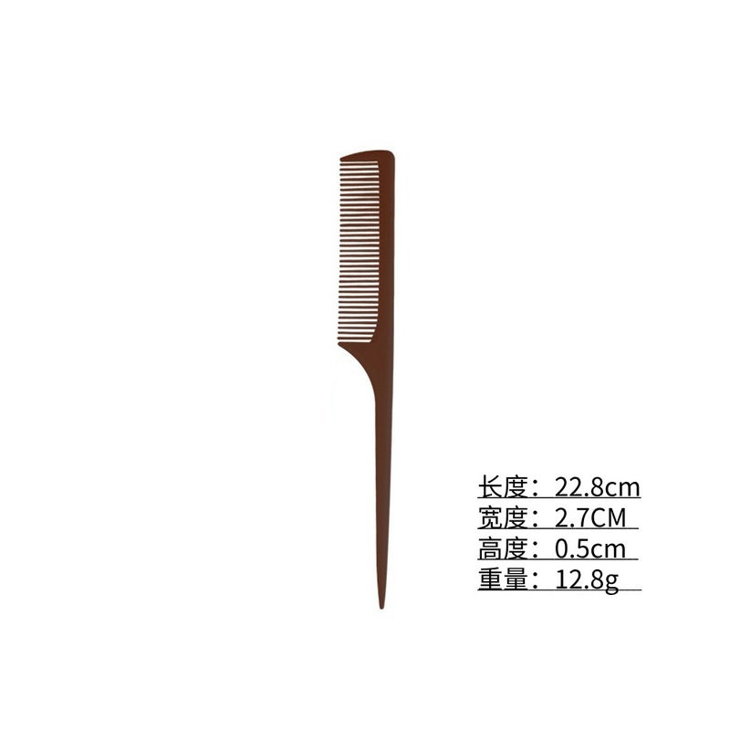 Generic Childrens Womens Fine Tooth Comb Hairdressing Salon Professional Hair Cutting Comb Plastic Material Sharp End And Tail Comb Brown 