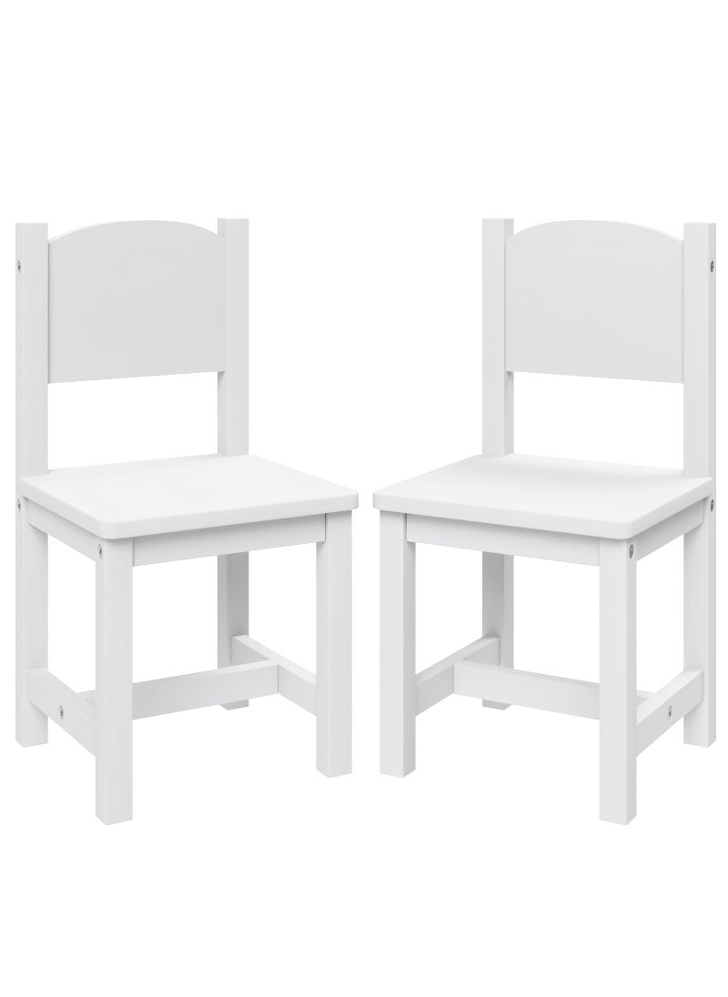 Timy Timy Toddler Wooden Chair Pair Kids Furniture for Eating Reading Playing 2 Pack White 