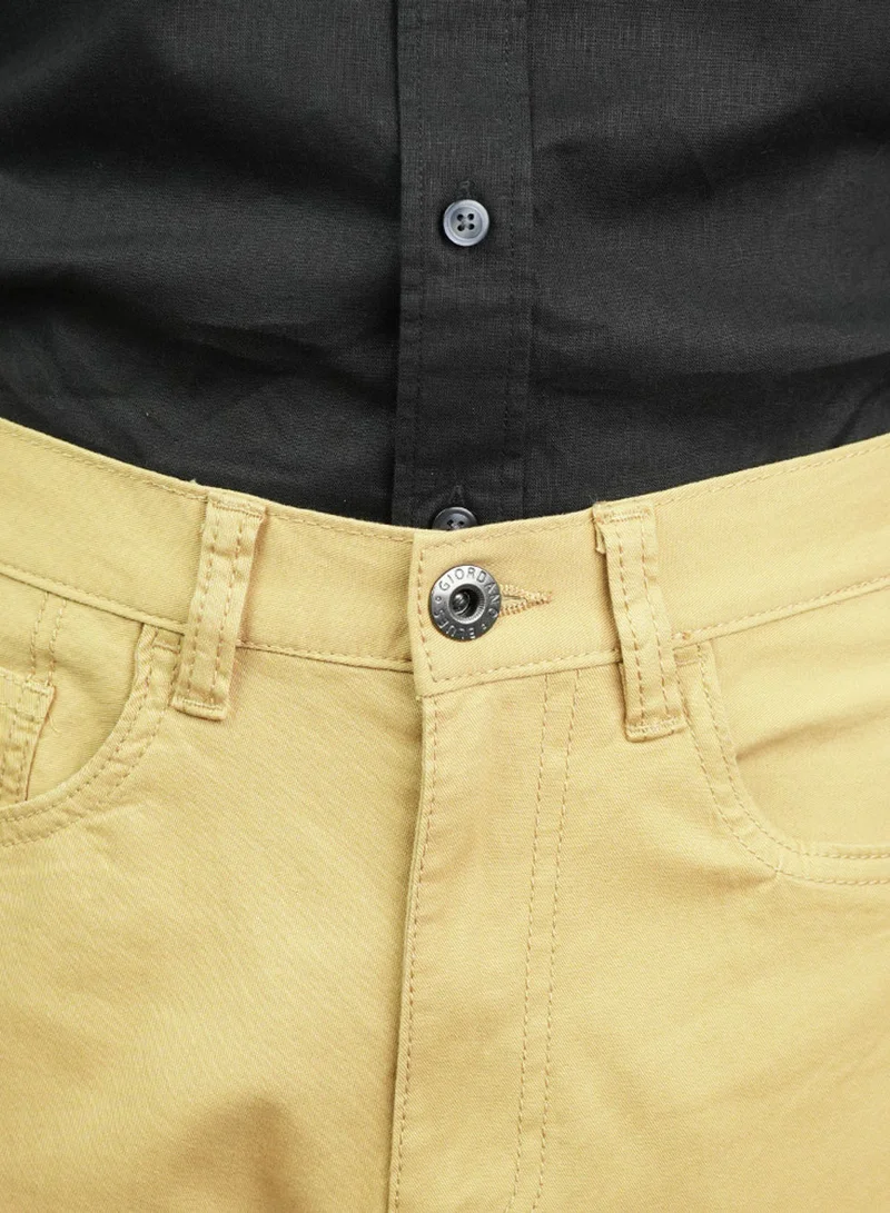 GIORDANO  Men’s Cotton Regular Taper Stretch Twill Khakis for Men | Best Price UAE