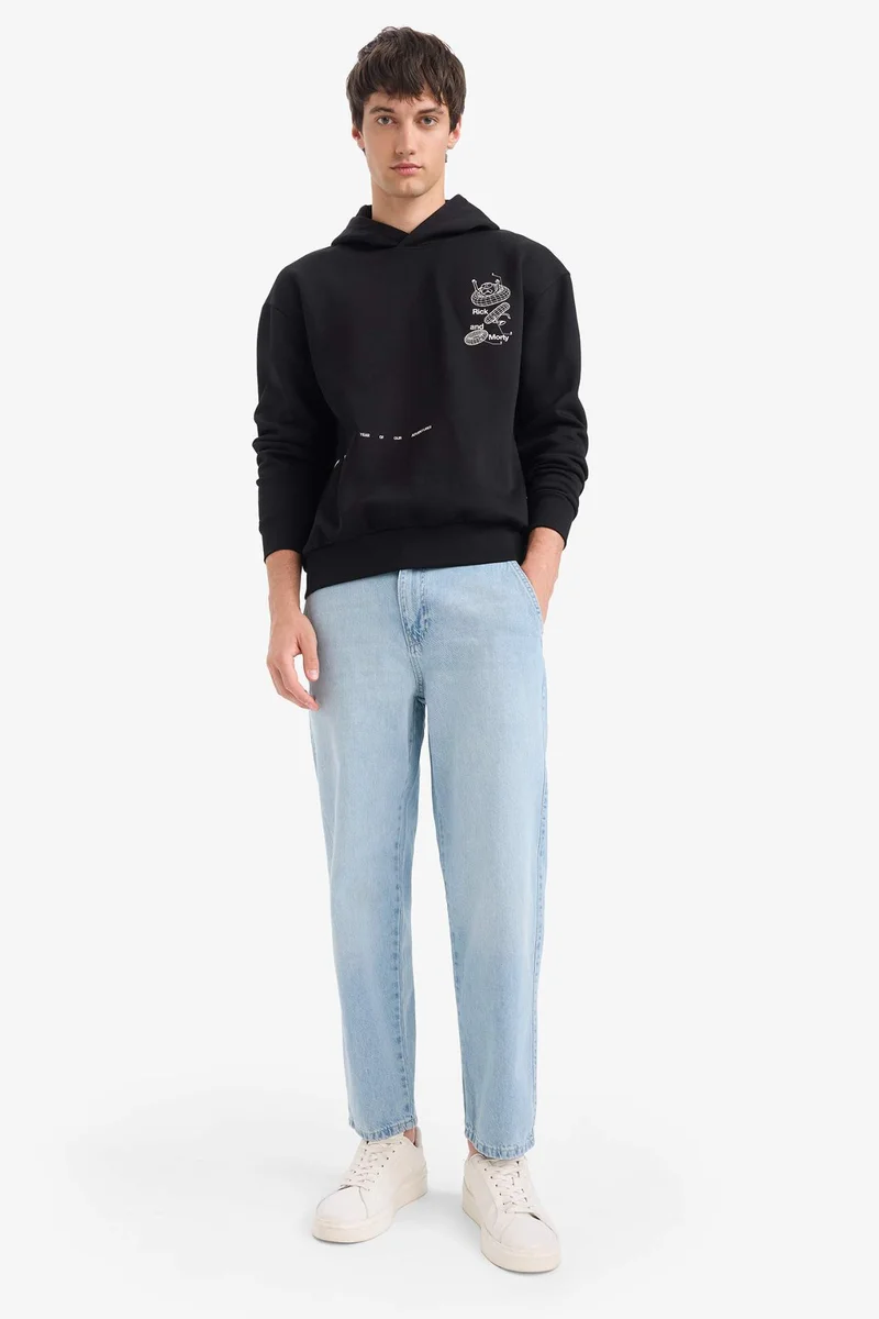 DeFacto Boxy Fit Rick and Morty Licensed Printed Long Sleeve Sweatshirt