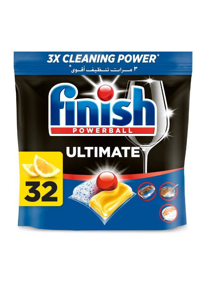 Finish Powerball Ultimate All in One Dishwasher Tablets, Lemon Sparkle Scent, 224 Tabs - Image 1