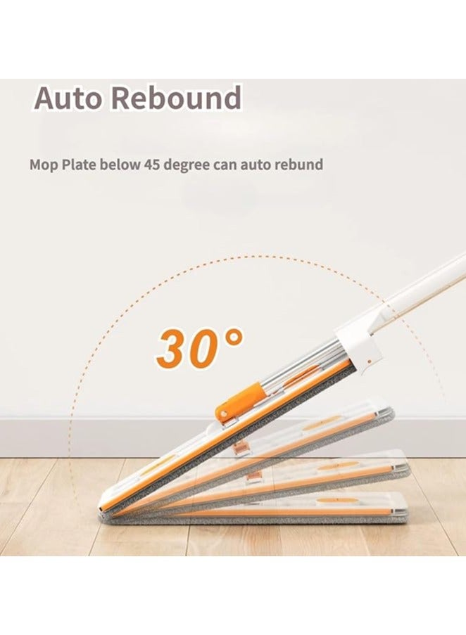 إيونتو ممسحة أرضية مسطحة من الألياف الدقيقة قابلة للدوران 360 درجة، رطبة وجافة، للأرضيات الخشبية الصلبة، بمقبض قابل للتمديد، مع مكشطة تنظيف لإزالة الماء، و4 وسادات من الألياف الدقيقة قابلة لإعادة الاستخدام - Image 3