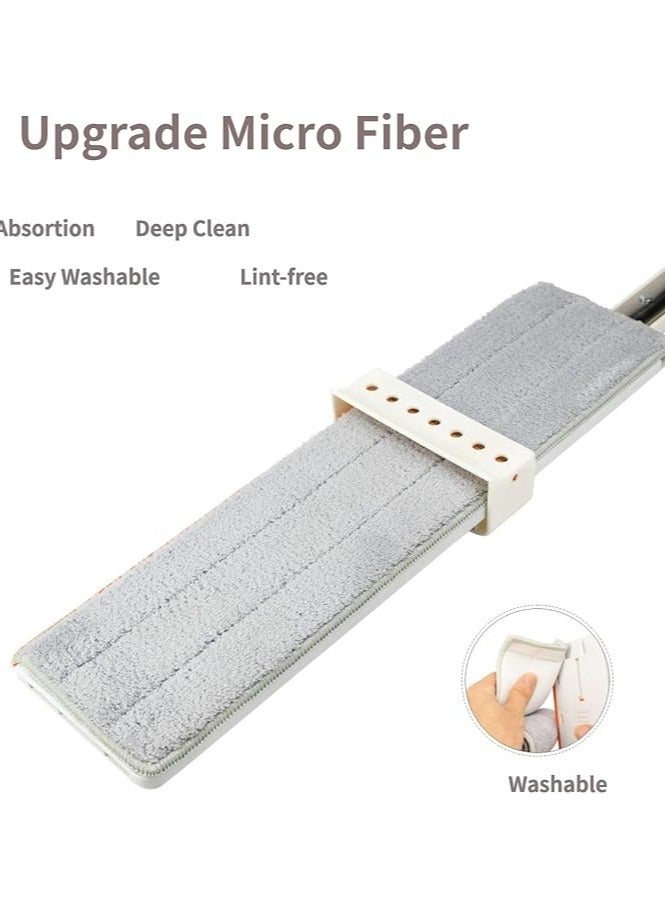 إيونتو ممسحة أرضية مسطحة من الألياف الدقيقة قابلة للدوران 360 درجة، رطبة وجافة، للأرضيات الخشبية الصلبة، بمقبض قابل للتمديد، مع مكشطة تنظيف لإزالة الماء، و4 وسادات من الألياف الدقيقة قابلة لإعادة الاستخدام - Image 5
