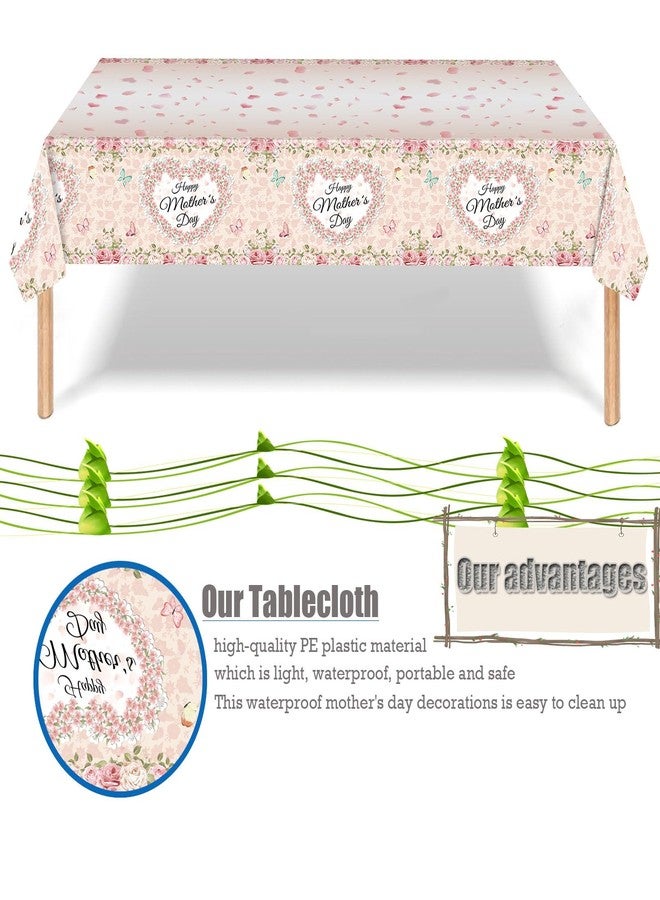 Emopeak Mother's Day Decorations Tablecloth 54” x 108”, Supplies Disposable Rectangular Tablecloth The Best Mother's Table Party Decoration for My Mother's Party - Image 5