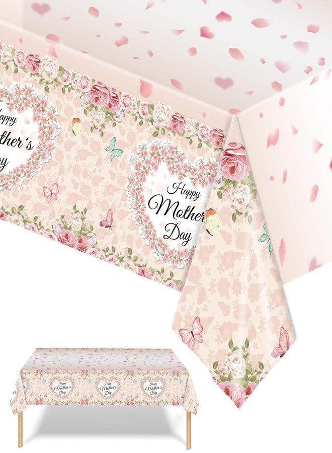Emopeak Mother's Day Decorations Tablecloth 54” x 108”, Supplies Disposable Rectangular Tablecloth The Best Mother's Table Party Decoration for My Mother's Party - Image 1