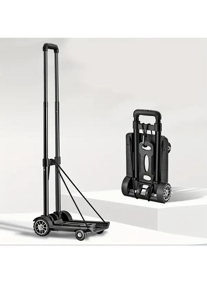 عربة ترولي قابلة للطي محمولة بعجلات 4 مع قضيب ربط من سبائك الألومنيوم للسفر والتخييم والتنقلات - Image 1